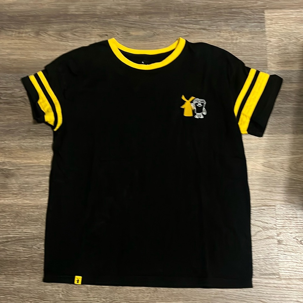 DUTCH BROS COFFEE CAFE Embroidered Jersey T-Shirt Black & Yellow Large